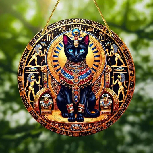 Egyptian Cat God Buster Suncatcher Egyptian Cat Window Art-MoonChildWorld