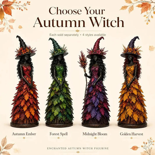 Autumn witch figurine style chart - Autumn Ember Forest Spell Midnight Bloom Golden Harvest