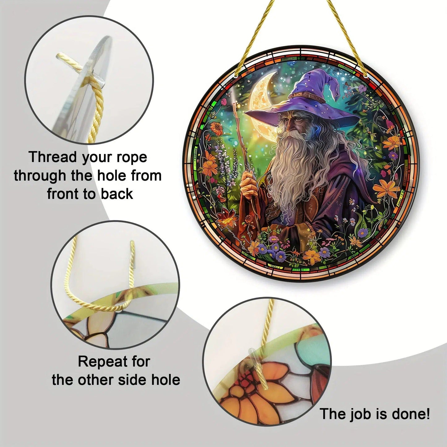 Enchanted Wizard Suncatcher Witch Acrylic Sign-MoonChildWorld