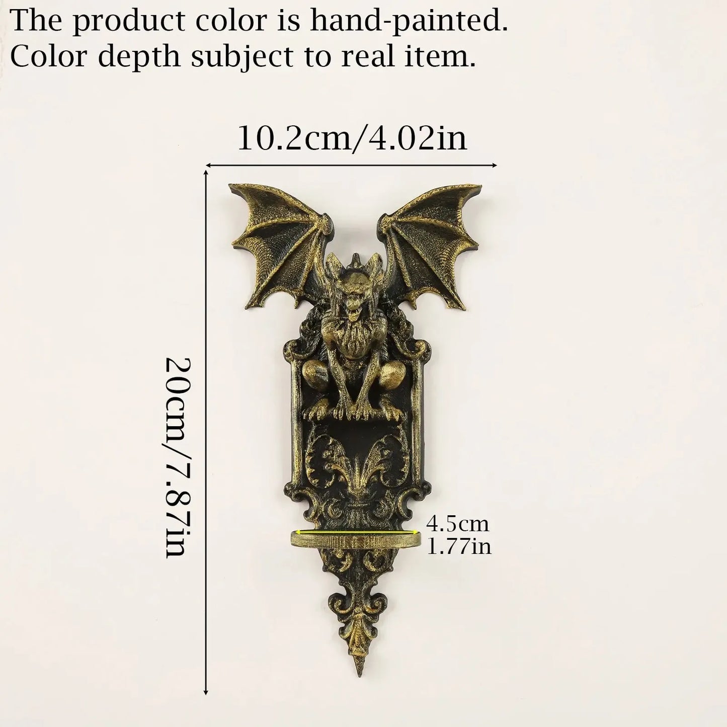 Gargoyle Wall Candle Holder Gothic Resin Wall Sconce Decor-MoonChildWorld