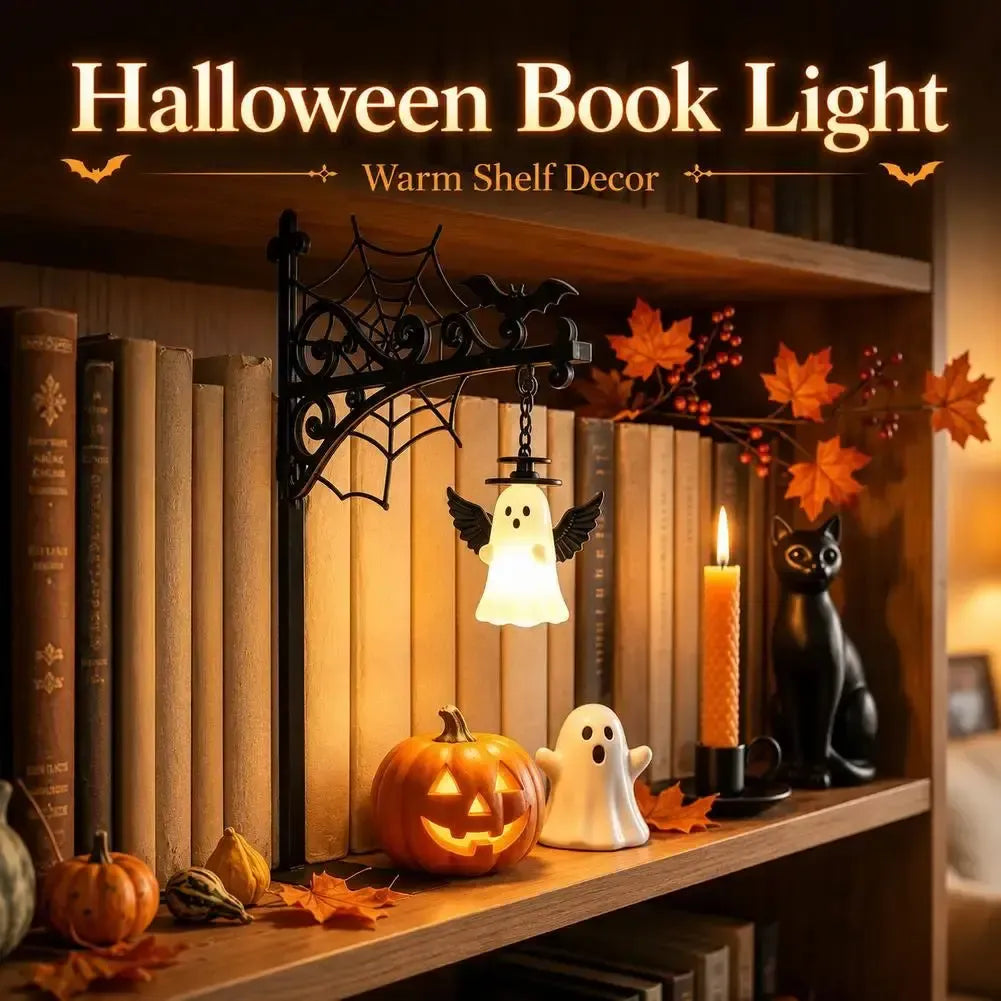 Ghost Bookshelf Lantern - Halloween Mini Library Book Light-MoonChildWorld