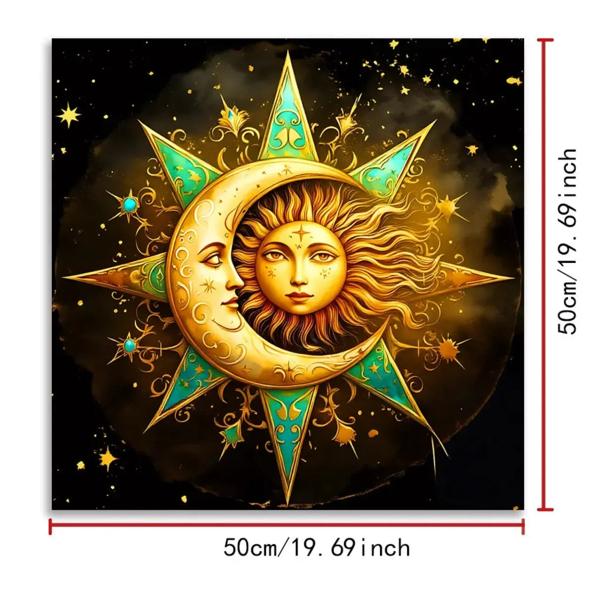 Glow Sun Moon Mandala Tarot Altar Cloth-MoonChildWorld