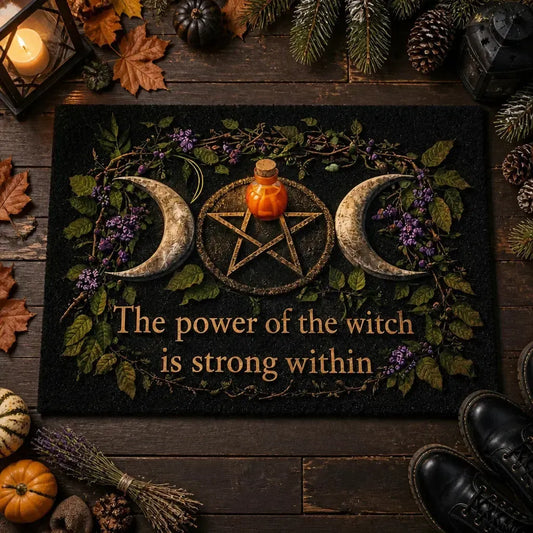 Magic Pentagram & Triple Moon Doormat – Pagan Spiritual Welcome Mat for Wiccan Altar Room_mockup_3.webp