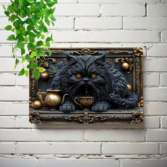 Occult Black Cat Metal Tin Sign Black Cat Wall Art for Gothic Decor-MoonChildWorld