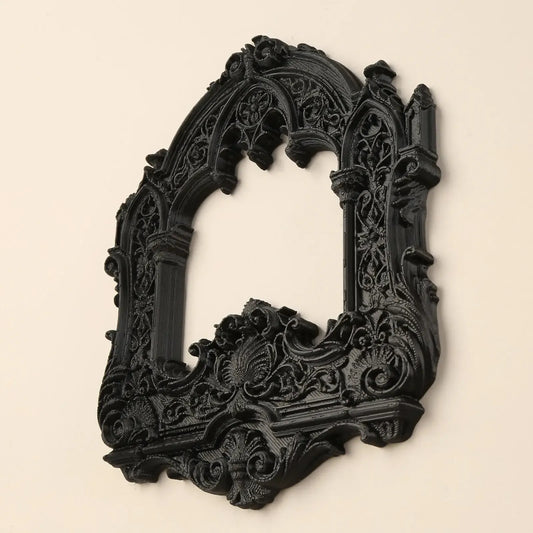 Gothic Arch Carved Hollow Wall Frame – close-up detail