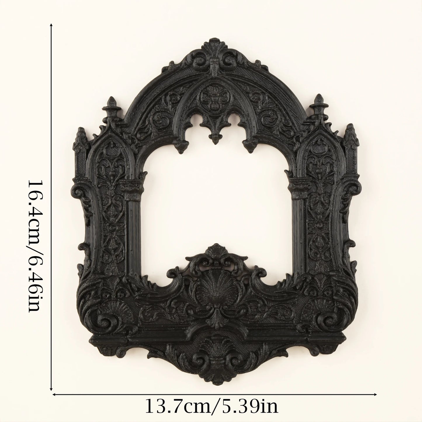 Gothic Arch Carved Hollow Wall Frame – size and scale reference