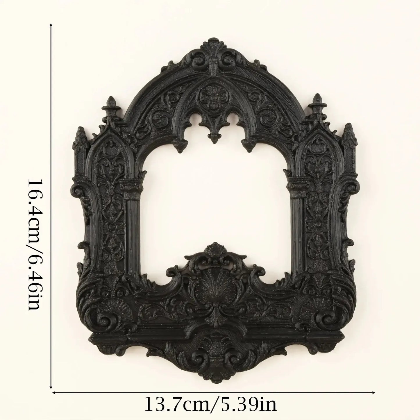 Gothic Arch Carved Hollow Wall Frame – size and scale reference