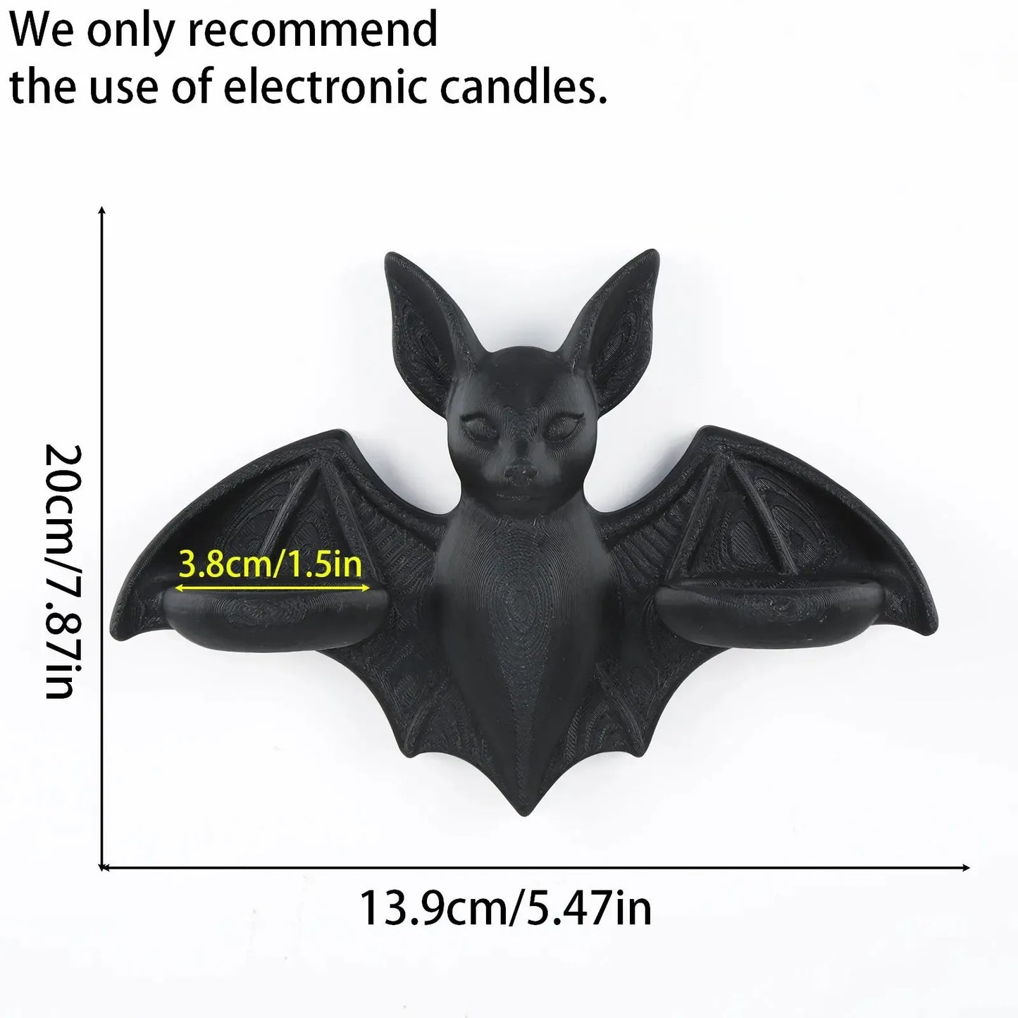 Gothic Bat Double Candle Wall Sconce Resin Candle Holder Decor-MoonChildWorld