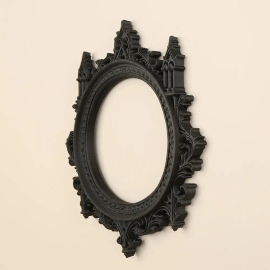 Gothic Carved Round Decorative Mirror Frame Halloween Wall Decoration