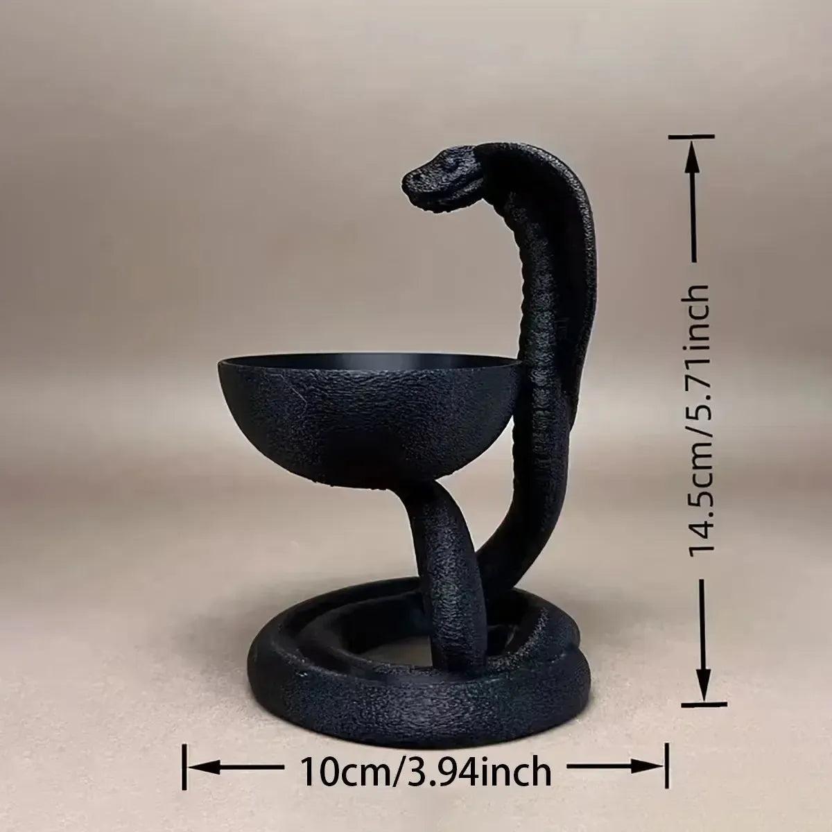 Gothic Cobra-Shaped Candle Holder For Witchy Dark Mystical Desktop Decoration-MoonChildWorld
