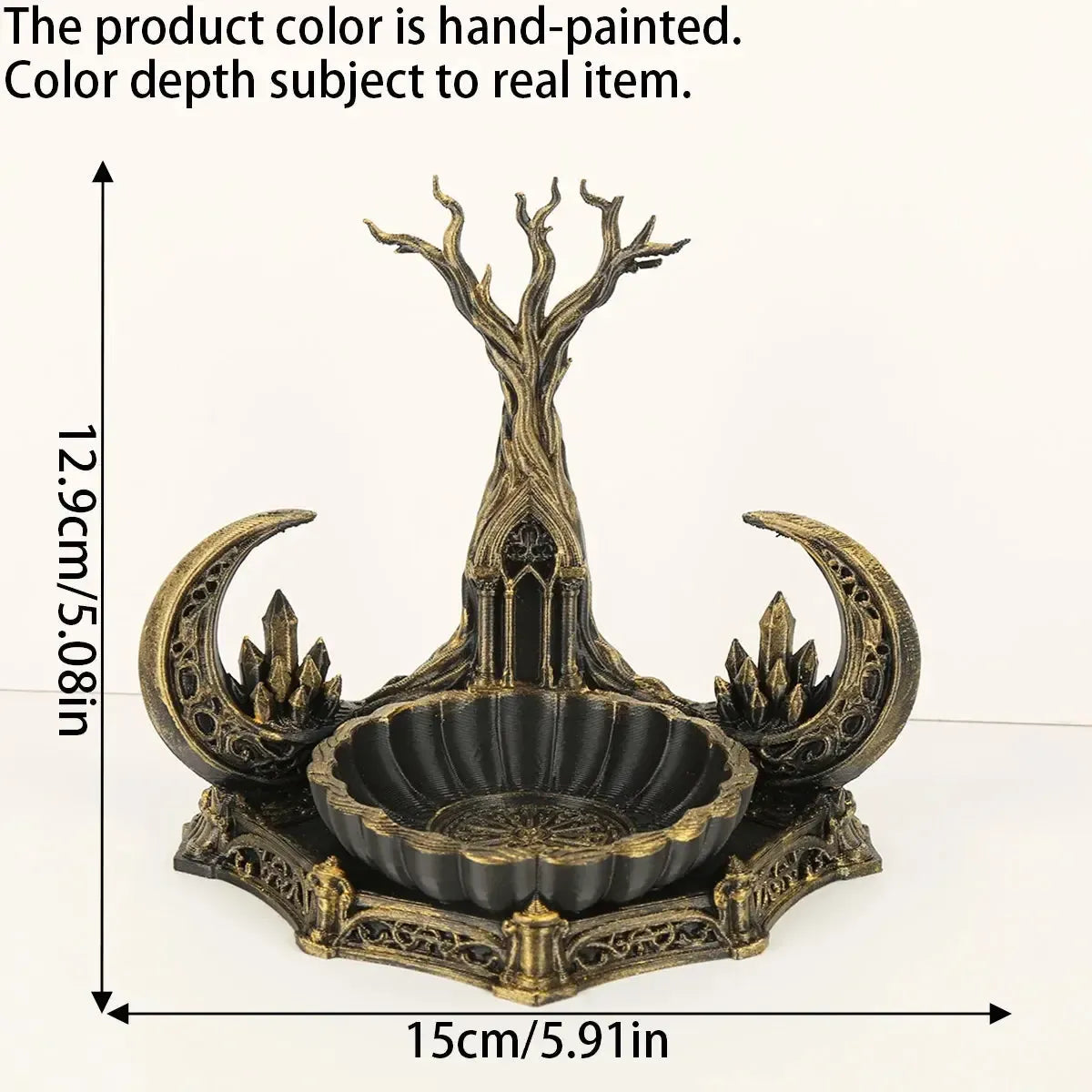 Size reference for the moon and tree jewelry holder tray