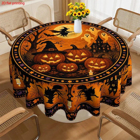 Round polyester tablecloth decorative table cover