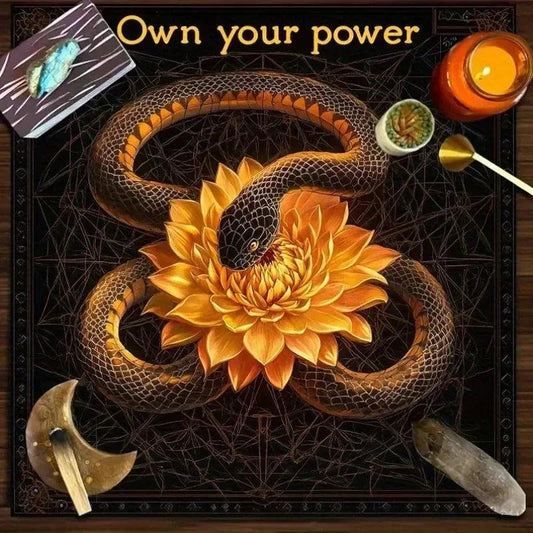 Gothic Snake Witchy Tarot Tablecloth Pagan Altar Cloth for Divination Wiccan Home Decor-MoonChildWorld