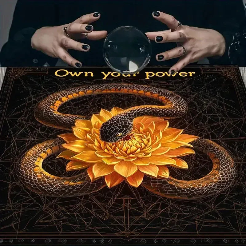 Gothic Snake Witchy Tarot Tablecloth Pagan Altar Cloth for Divination Wiccan Home Decor