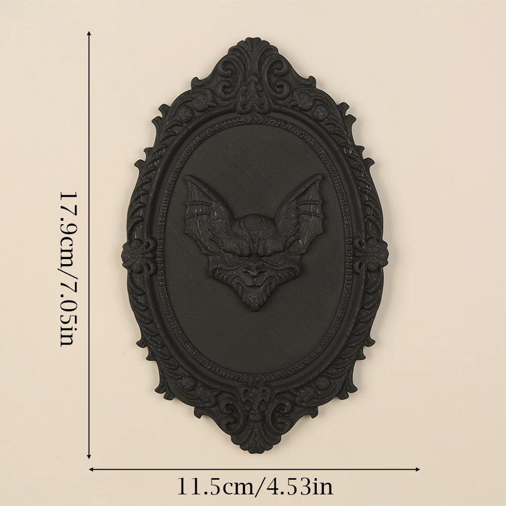 Gothic Style Bat Carved Wall Plaque For Dark Halloween Witch Home Wall Decoration-MoonChildWorld