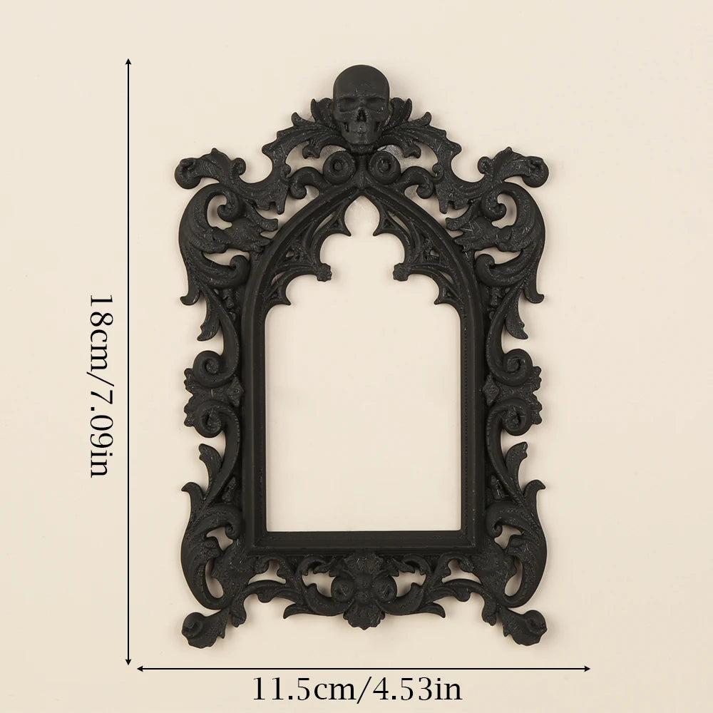 Gothic Style Skull Carved Wall Decor Frame For Dark Witch Home Wall Art Halloween Decor-MoonChildWorld