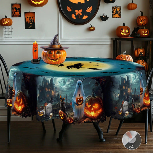 Gothic Witch Halloween Tablecloth - Spooky Table Decoration Tablecloth-MoonChildWorld