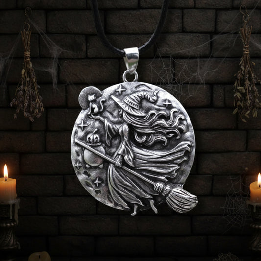 Gothic Witch Necklace Witchcraft Jewelry Wicca Pagan Jewelry-MoonChildWorld