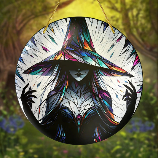 Gothic Witch Suncatcher Mystic Acrylic Sign-MoonChildWorld