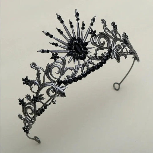 Gothic Witch Tiara - Halloween Crown & Dark Queen Headpiece-MoonChildWorld