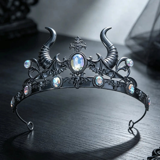 Devil horn headband shown in profile