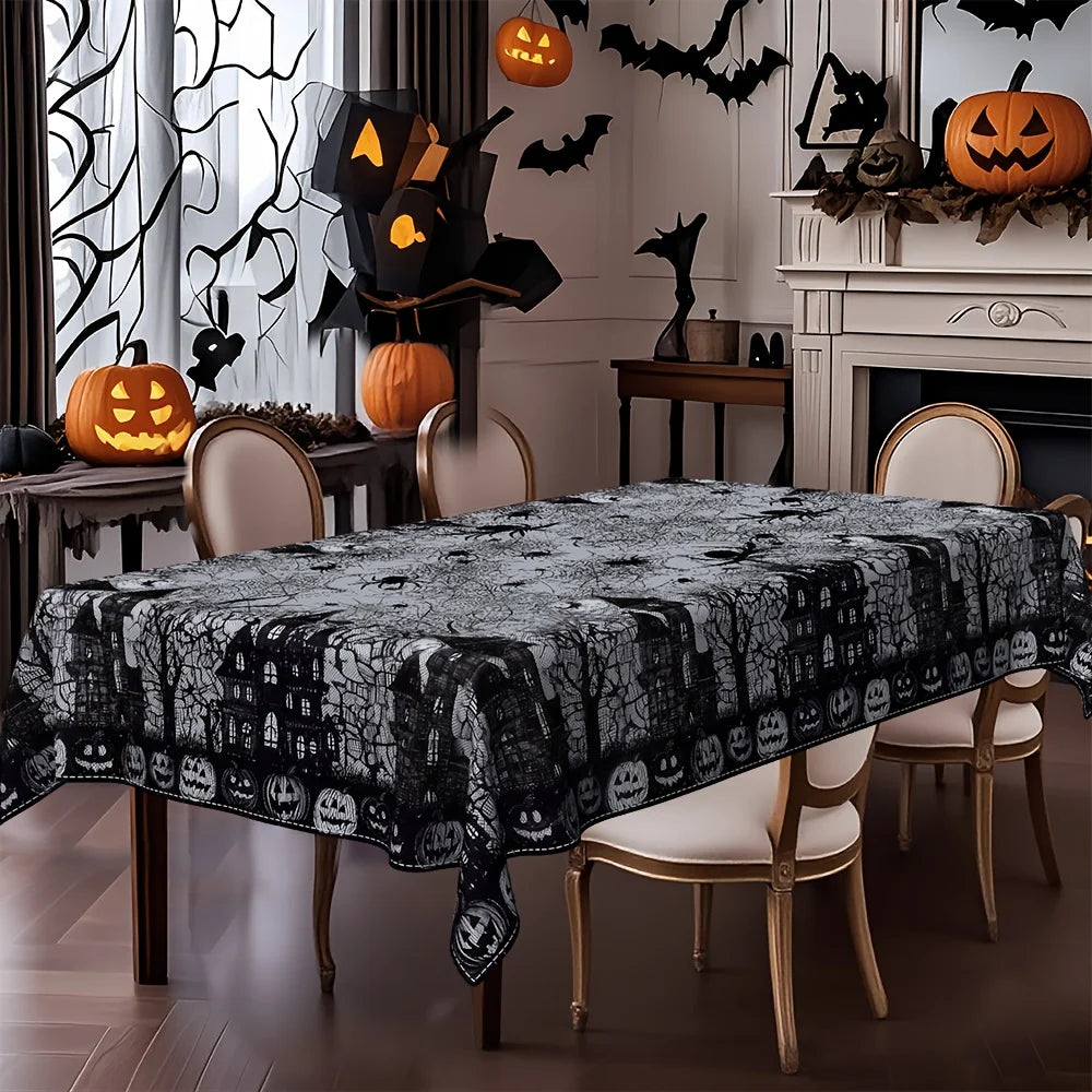 Halloween Spider Tablecloth Gothic Polyester Table Cover-MoonChildWorld