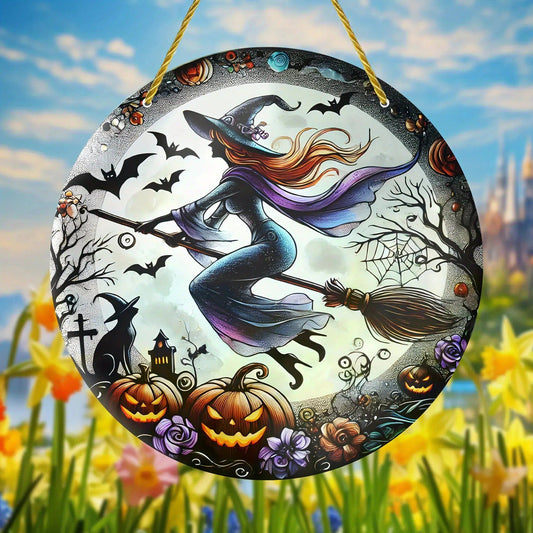 Halloween Witch Suncatcher Spooky Home Decor-MoonChildWorld