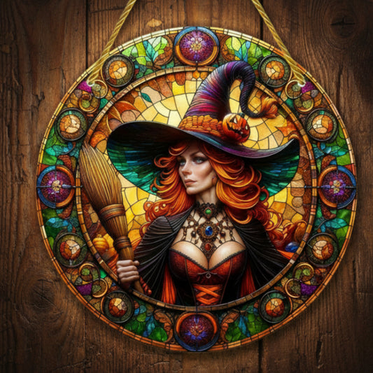 Halloween Witch Suncatcher Witchy Window Hanging Decor-MoonChildWorld