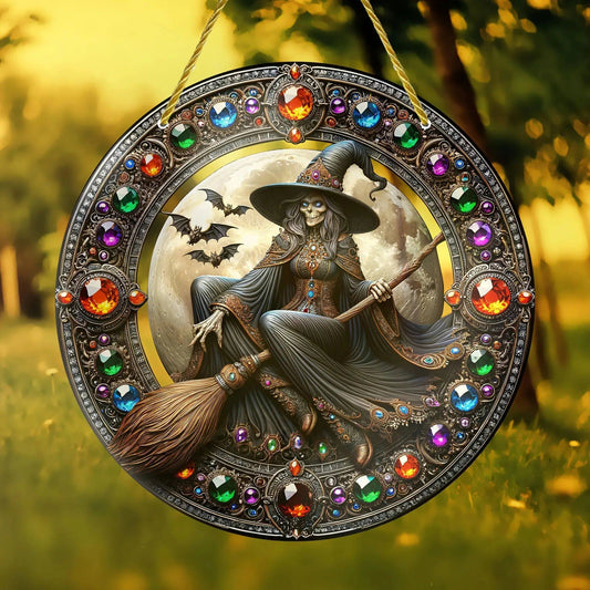 Halloween Witch Window Ornament Gothic Witch Suncatcher-MoonChildWorld