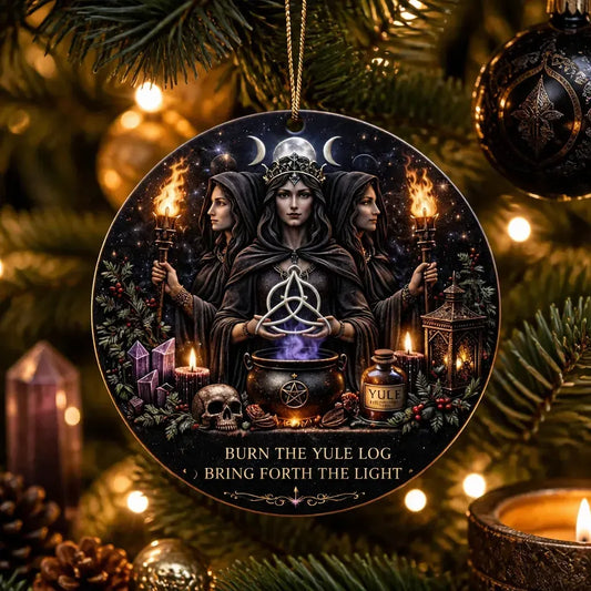 Hecate Goddess Yule Ceramic Ornament โ Triple Goddess Witchy Christmas Ornament_mockup_1.webp
