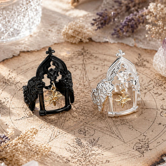 Hollow Castle Witchy Ring Gothic Jewelry for Halloween-MoonChildWorld
