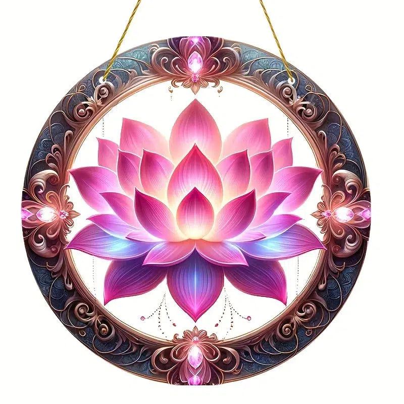 Lotus Acrylic Sign Lotus Window Decor Mystic Home Decor-MoonChildWorld