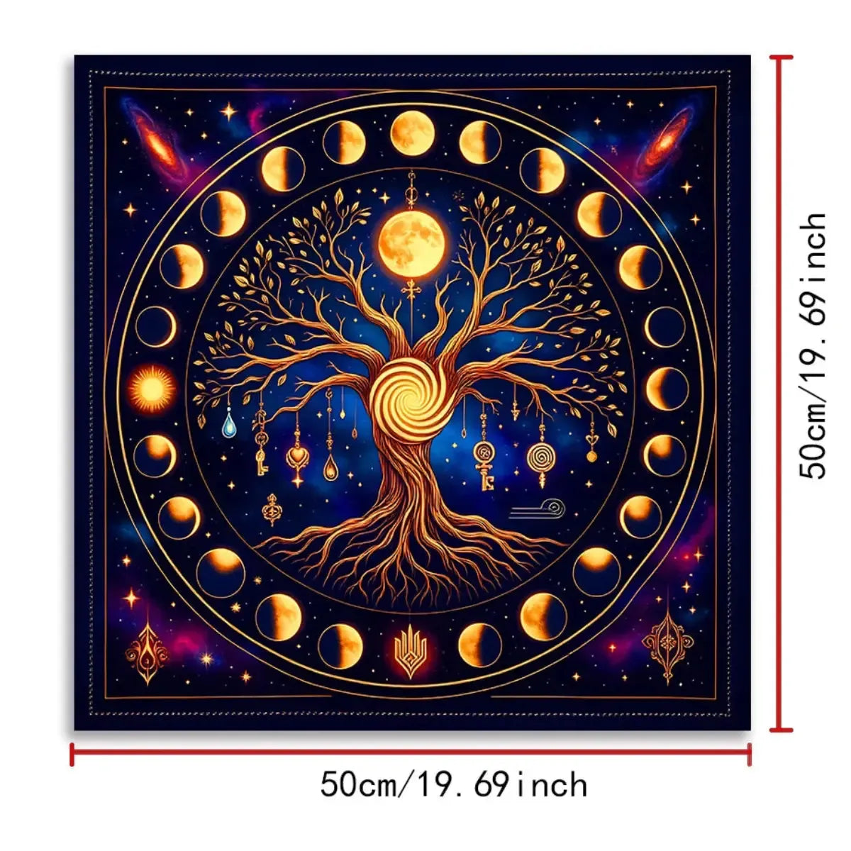 Luminous Tree of Life Triple Moon Tarot Altar Cloth-MoonChildWorld