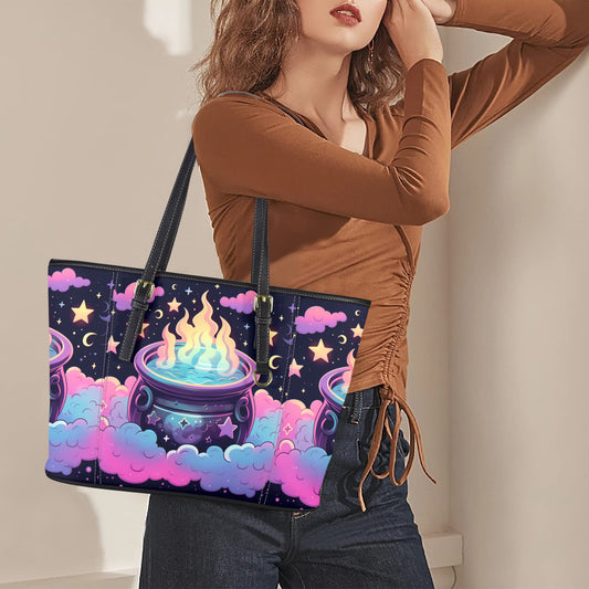 Magic Cauldron Witch Tote Bag-MoonChildWorld