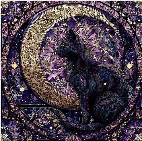 Moon Black Cat Wicca Altar Cloth for Witchcraft Divination - Mystical Tablecloth For Rituals, Tarot Reading & Home Decor-MoonChildWorld