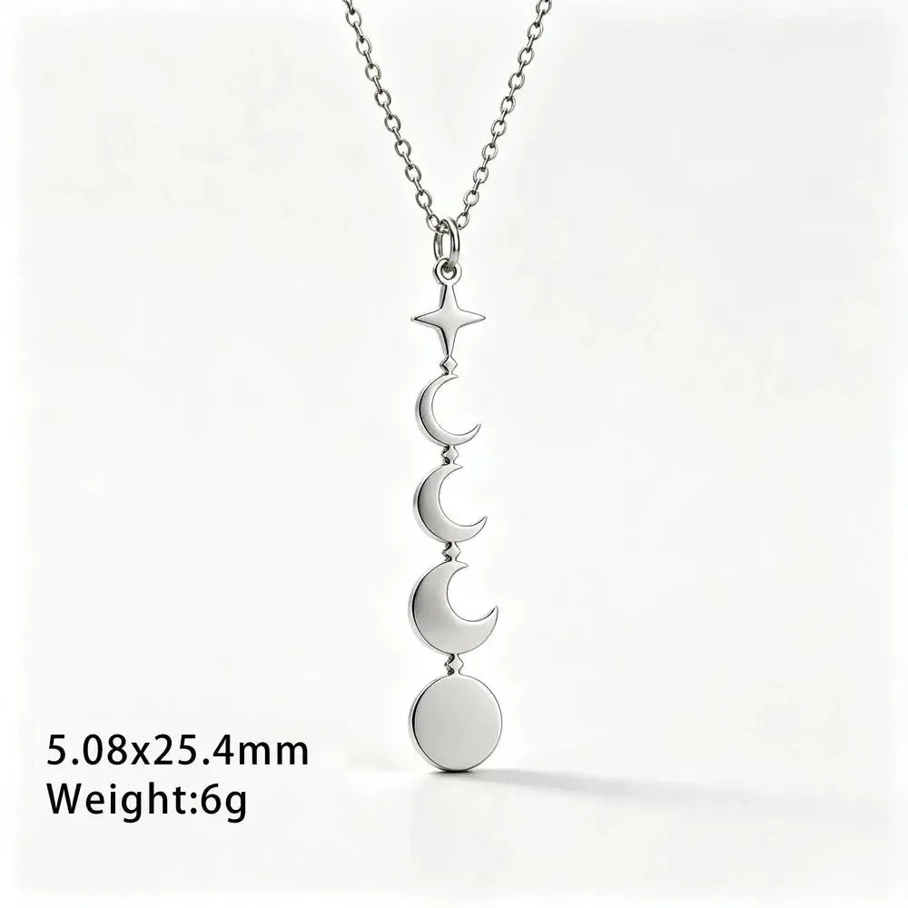 Moon Phase Lunar Cycle Pendant Necklace Celestial Jewelry-MoonChildWorld