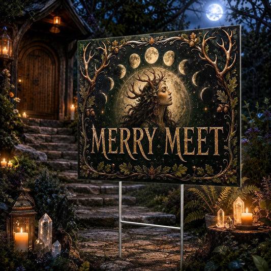 Moon Phase Pagan Goddess Yard Sign - front view