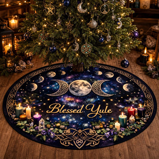 Moon Phases Yule Tree Skirt – Pagan Witchy Gothic Decor_mockup_1.webp