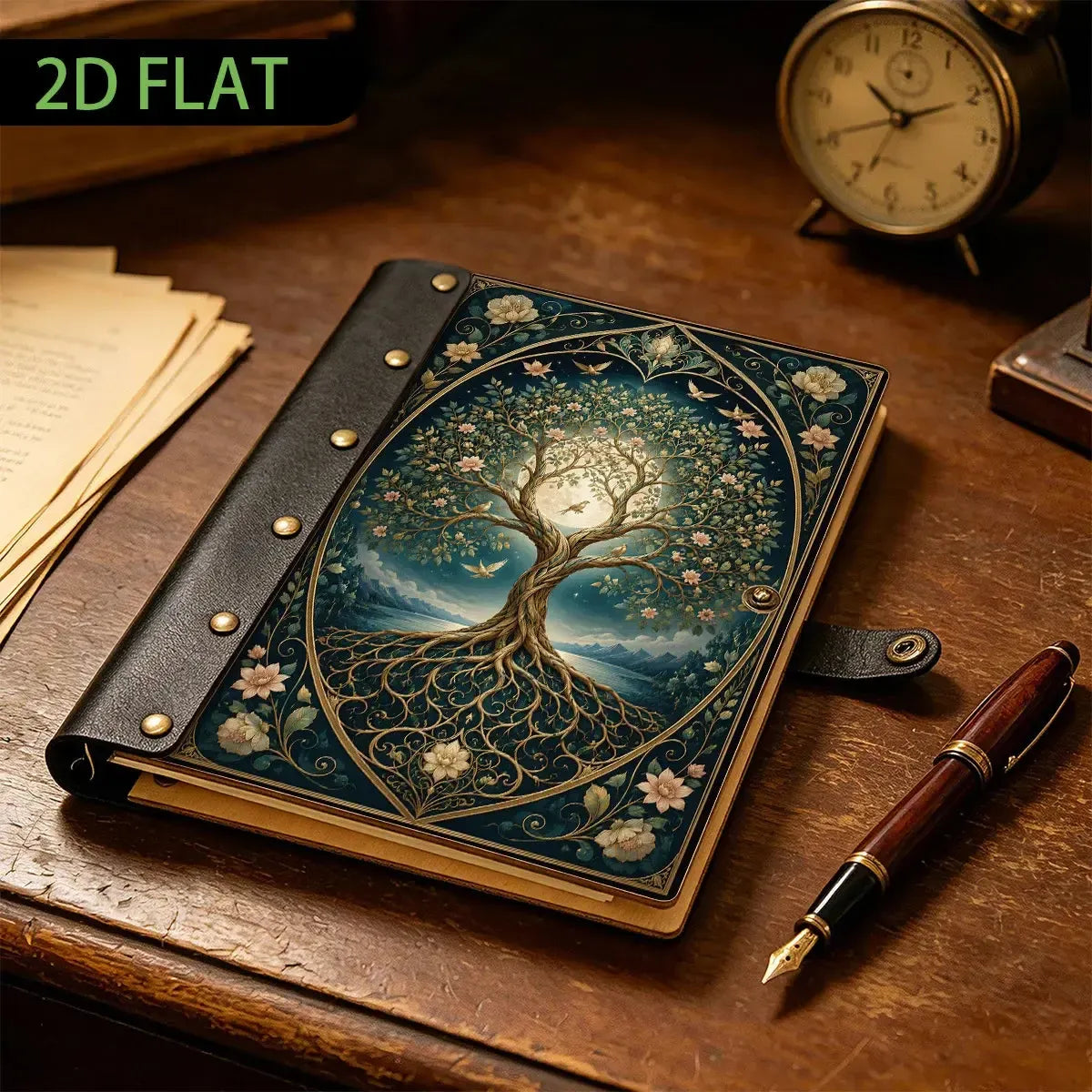 Moonlit Botanical Tree of Life Journal - green witch journal - MoonChildWorld