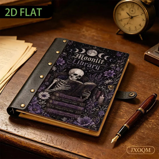 Moonlit Library Skeleton Journal - grimoire binder - MoonChildWorld