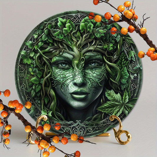 Mother Earth Gaia Goddess Pagan Metal Sign Wicca Home Decor-MoonChildWorld