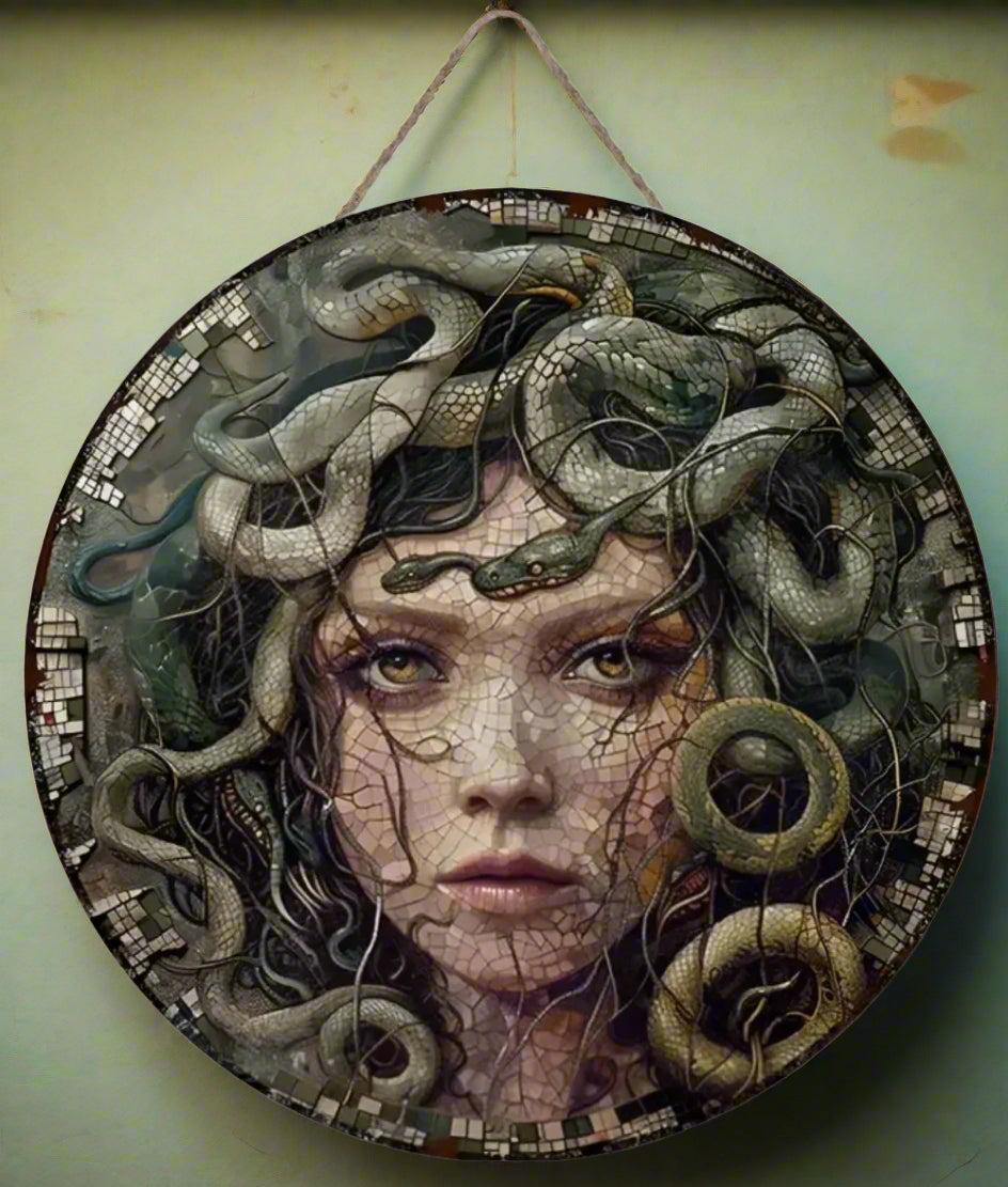 Mystic Medusa Wooden Sign Mythology Hanging Sign-MoonChildWorld