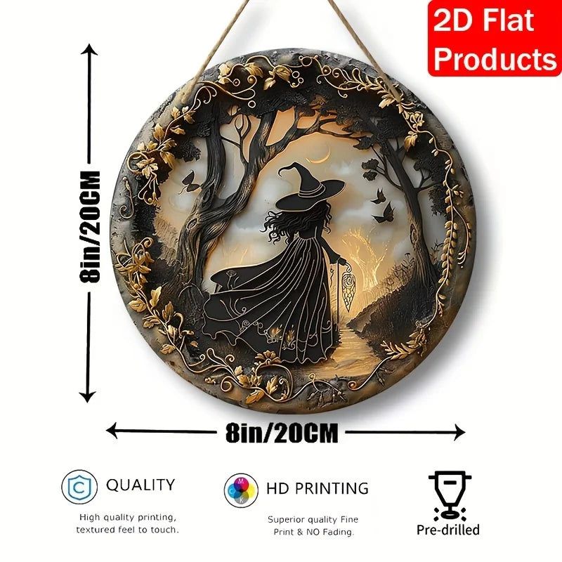 Mystic Witch Acrylic Round Sign Gothic Decor-MoonChildWorld