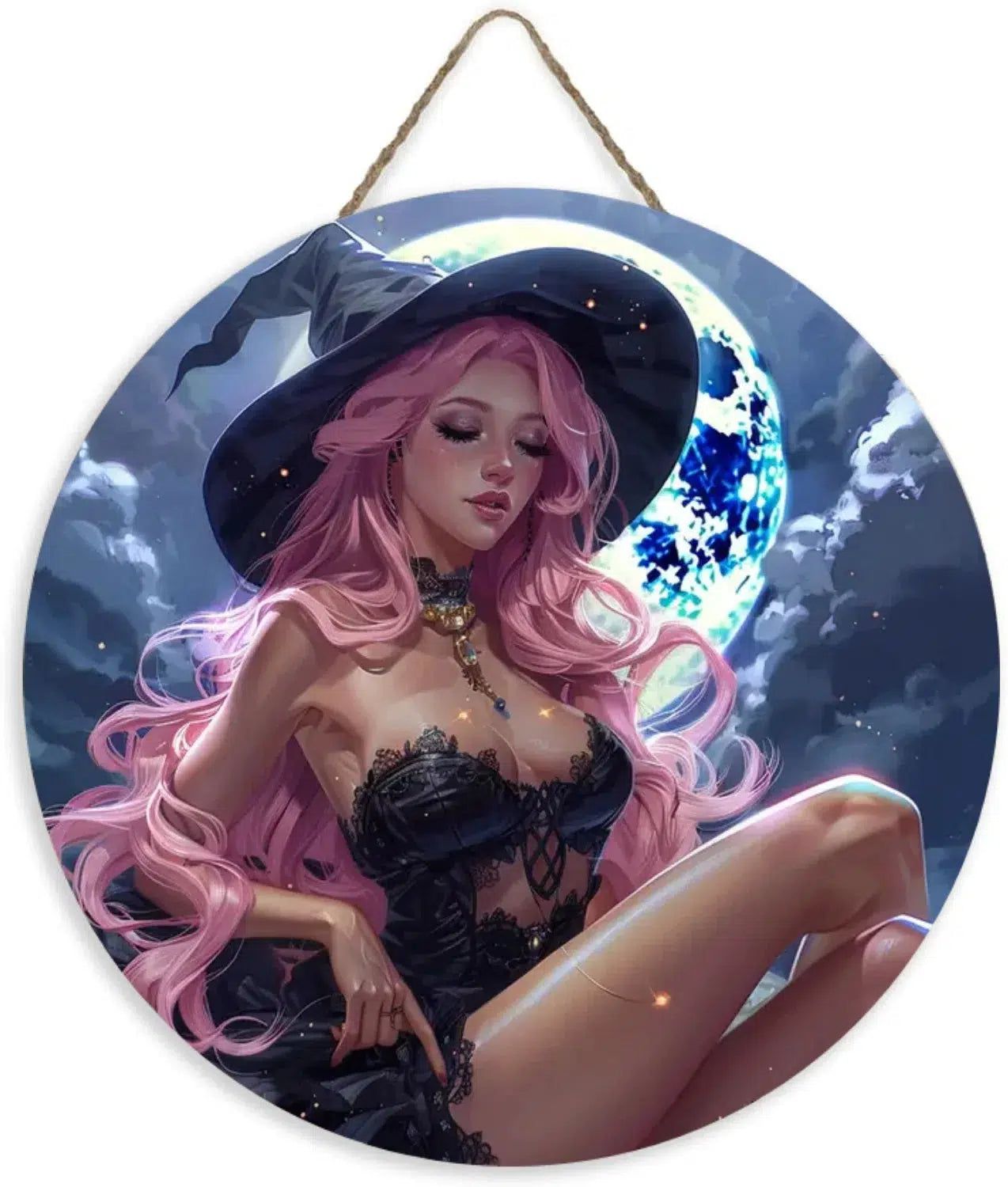 Mystic Witch Wooden Sign Halloween Hanging Sign Gothic Wood Sign-MoonChildWorld