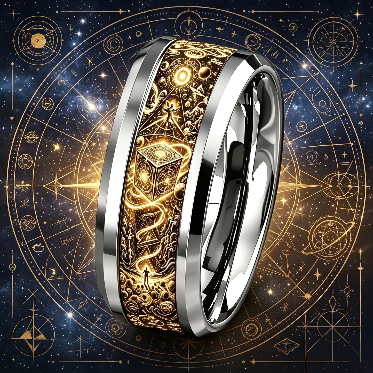 Mystical Witchcraft Spellbook Ring – Vintage Pagan Occult Jewelry-MoonChildWorld