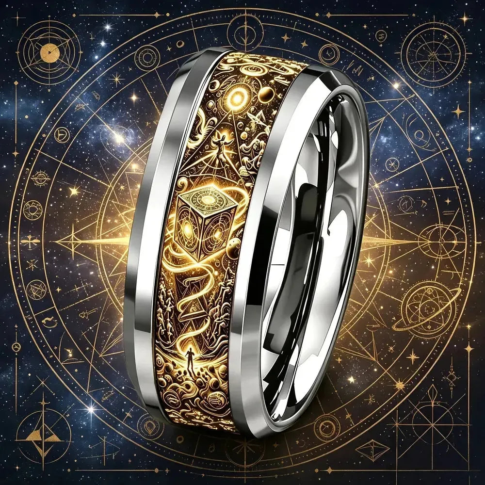 Mystical Witchcraft Spellbook Ring – Vintage Pagan Occult Jewelry-MoonChildWorld