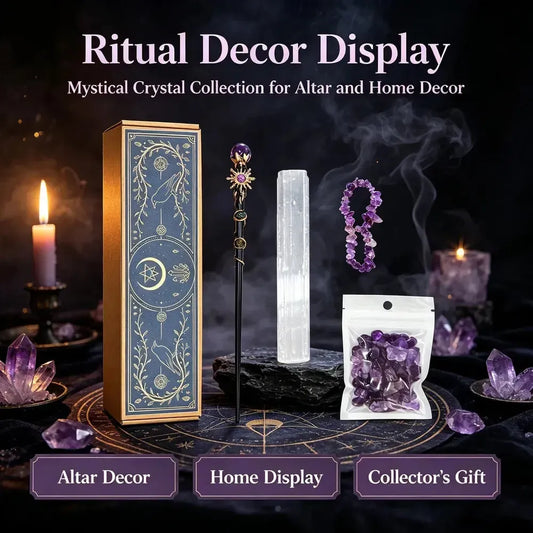 Natural Crystal Wand Altar Kit, Wiccan Ritual Supplies, product view 1 of 10