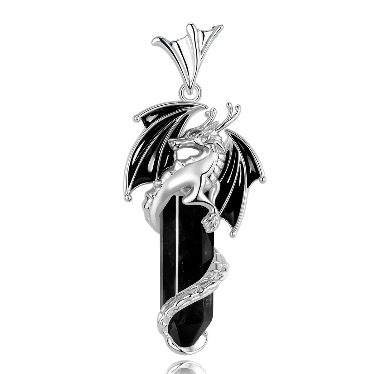 Size reference for the obsidian dragon pendant necklace