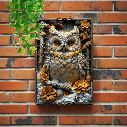 Owl Metal Sign Spirit Animal Wall Sign Mystic Owl Home Decor-MoonChildWorld
