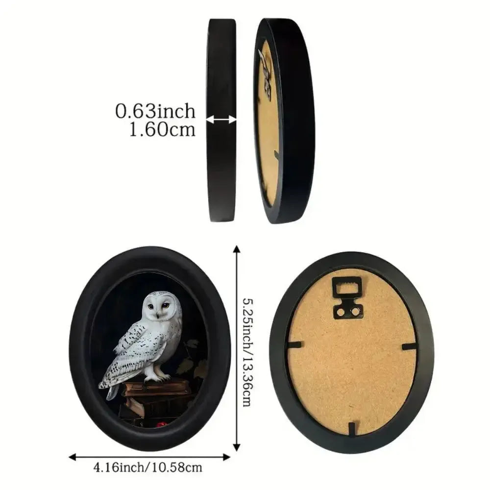 Owl on Book Oval Frame Wall Decoration โ styled on wall